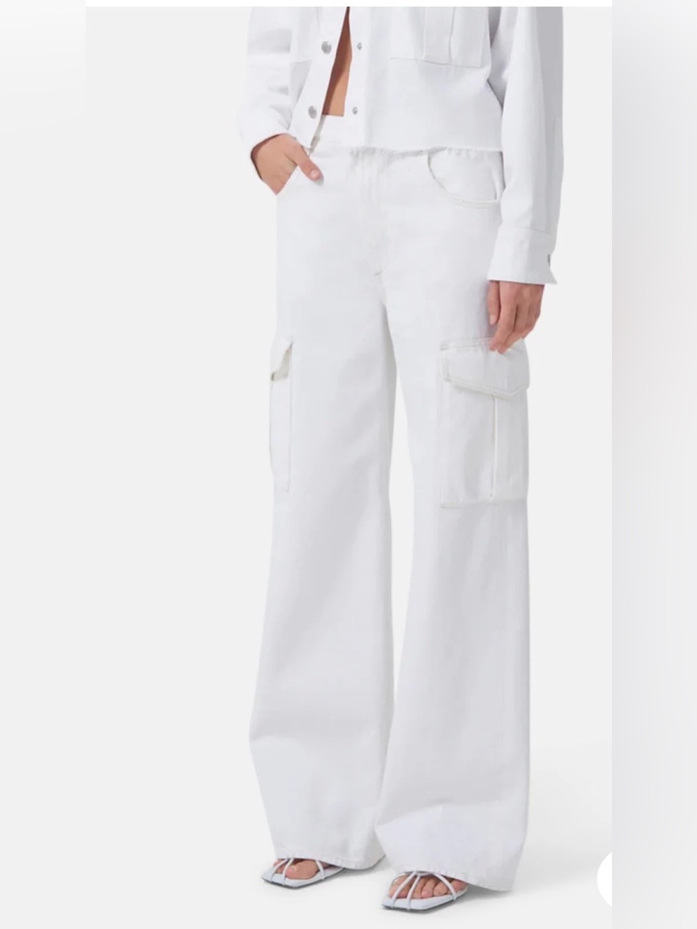 AGOLDE Minka cargo off white jeans wide leg 30 organic cotton